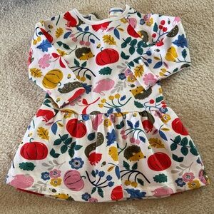 Baby Boden Ivory Forest Friends Cosy Sweatshirt Dress